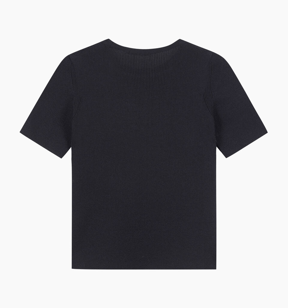 Dark blue sweater with text - null - Dark Blue | Sisley K image number 2